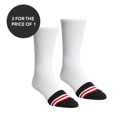 304132 COTTON SPORT SOCKS WHITE (2PAR) ***2FOR1***